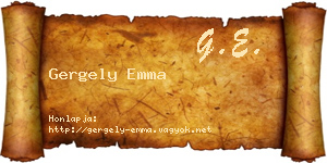 Gergely Emma névjegykártya